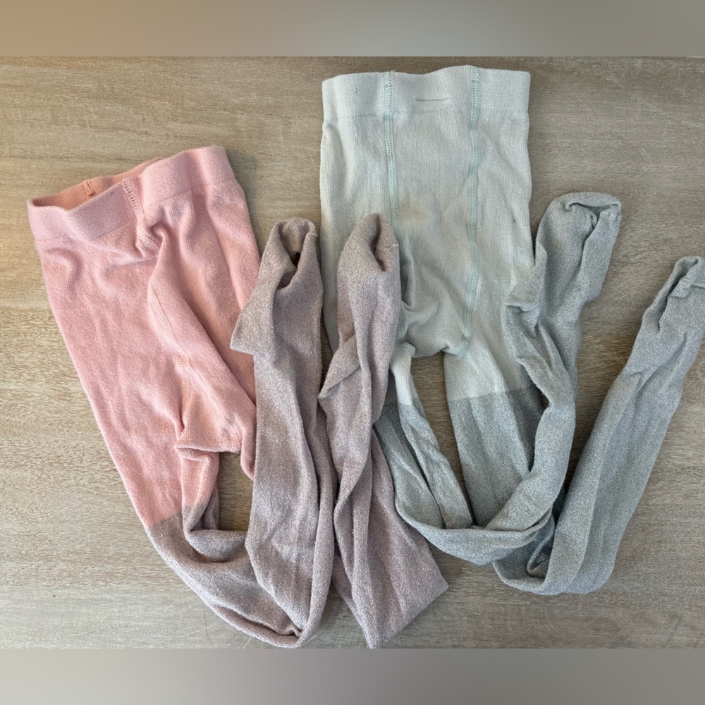 H&M Girls 4-6Y sparkly tights set of two pairs